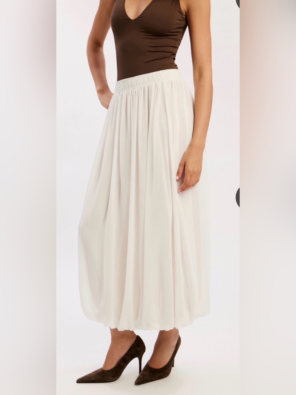 Bardot Ivory Corina Chiffon Maxi Skirt - 4